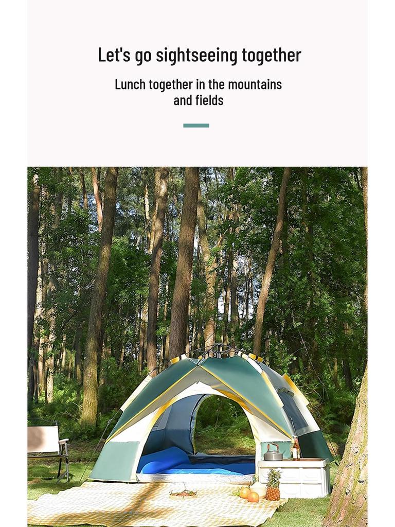 Schnell aufzubauendes Outdoor-Campingzelt für 2-4 Personen, Sonnenschutz, Einfacher Aufbau
