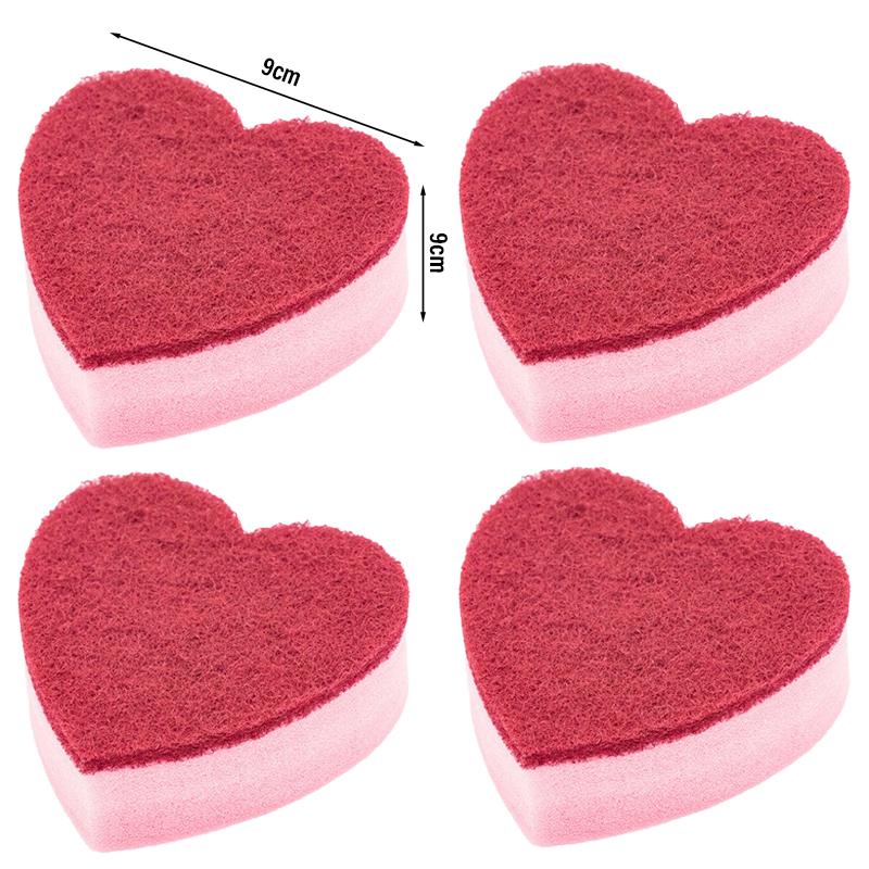 Heart Shape Kitchen Scrub Sponges Non-Scratch Scrub Dish Sponges for Cleaning Effortlessly Clean Your Stovetop Kitchen Supplies