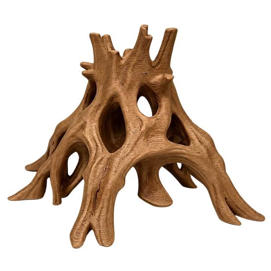 Shrimp Hiding Cave 3D Printed Aquarium Hideout, Hollow Tree Root Shaped Fish Tank Decoration, Natural Ornament Breeding Shelter for Shrimp, Cichlids,