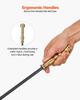Fireplace Tool Set, 5 PCS Fire Tool Set and Holder with Five-Prong Stand, Tongs, Ash Shovel, Brush, Fire Place Poker, Wrought Iron Fireplace
