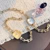 Women Quartz Watch Bracelet Hollow U-Shaped Lobster Clasp Square Wristwatch