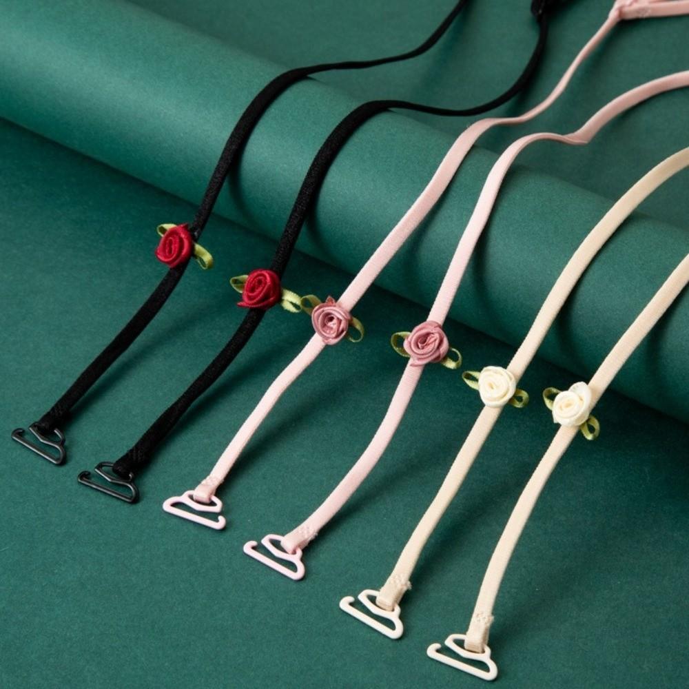 Adjustable Bra Straps Elastic Rose Flower Lingerie Strap  Wedding Party Dress