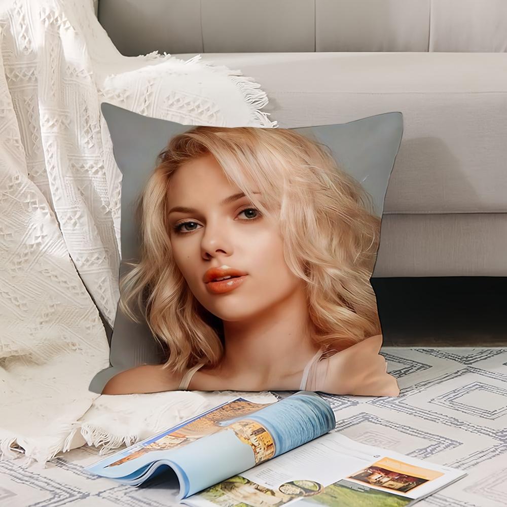 American Actor S-Scarlett J-Johansson Pillow Case Office Cushions Suitable For Sofa Car Bedroom Decorative Cushion Cover