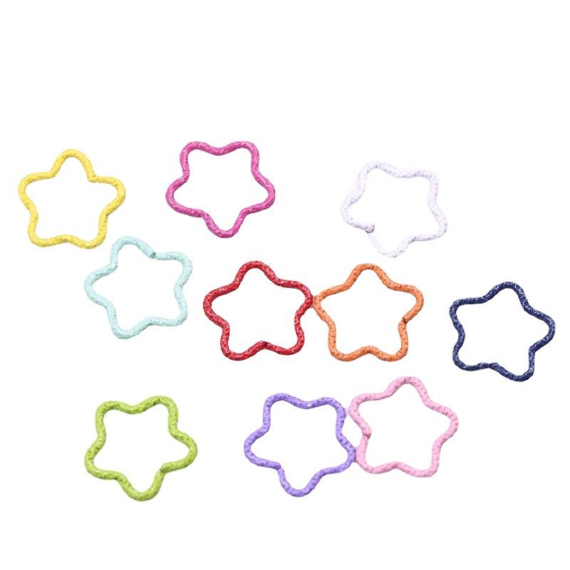 DIY Colorful Five-Pointed Star Embossed Open Jump Ring for Earring Making