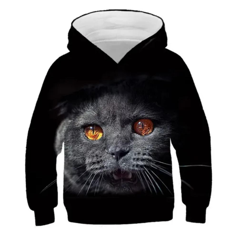 New Boys Girls 3d Animal Print Sweatshirt Kids Cartoon Wacky Fuzzy Cat Explore Space Galaxy Children Harajuku Hoodies Tops