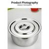 Covered Metal Bowl with Lid for Seasoning Work, Kitchen Storage, Warming, and Soup Service in Family Cooking Use