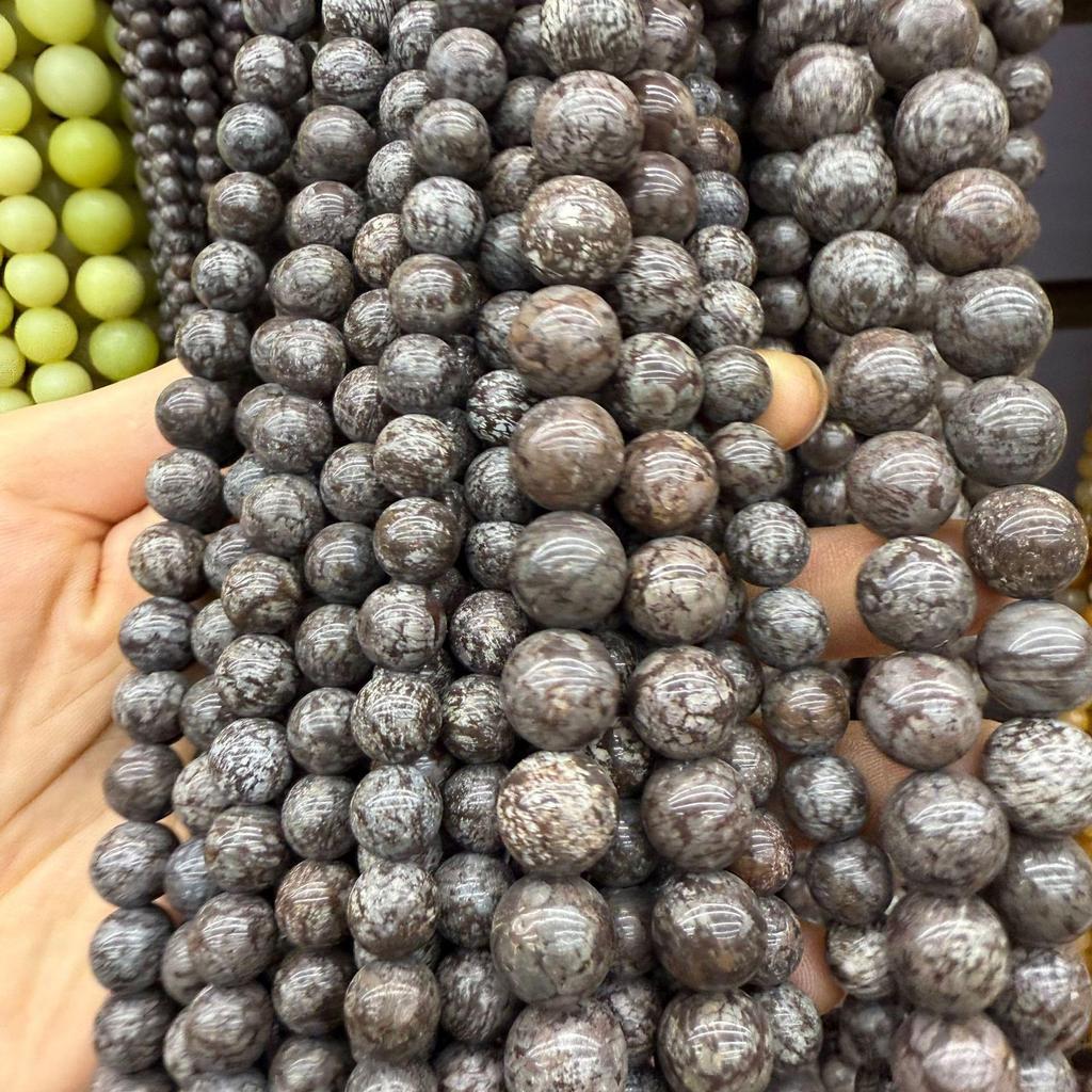 Coffee Snowflake Agate Round Beads for DIY Jewelry Accessories, Bracelets, and Necklaces.