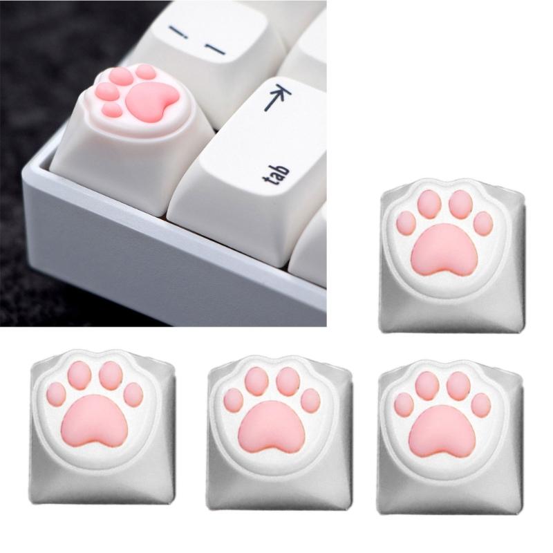 Silicone CatPaw Keycaps Quiet Typing Comfortable Soft Touch AntiSlip Caps for Gaming and Office Keyboards