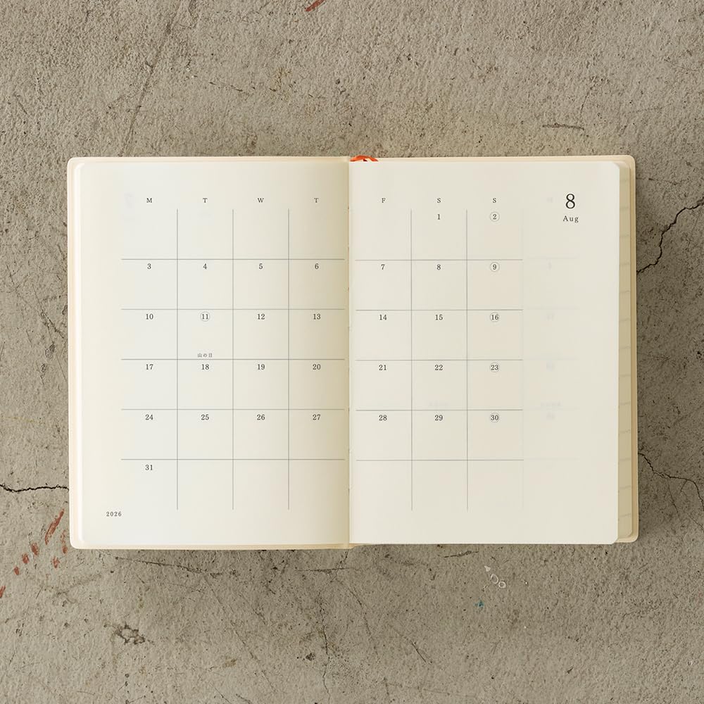 Midori MD Notebook 2026 22408006 December Diary, Paperback, Daily, (Starts 2025)