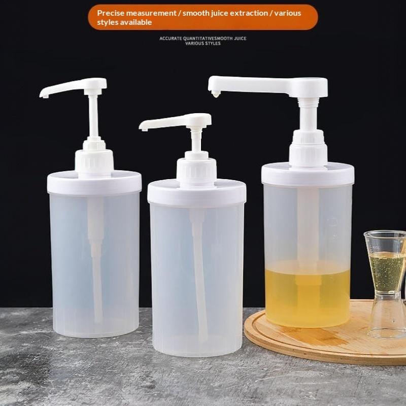 1Pcs Kitchen Honey Container 5-30Cc Liquid Dispenser With Scale Coffee Syrup Bee Drip Bottle With Hydraulic Pump And Nozzle Head