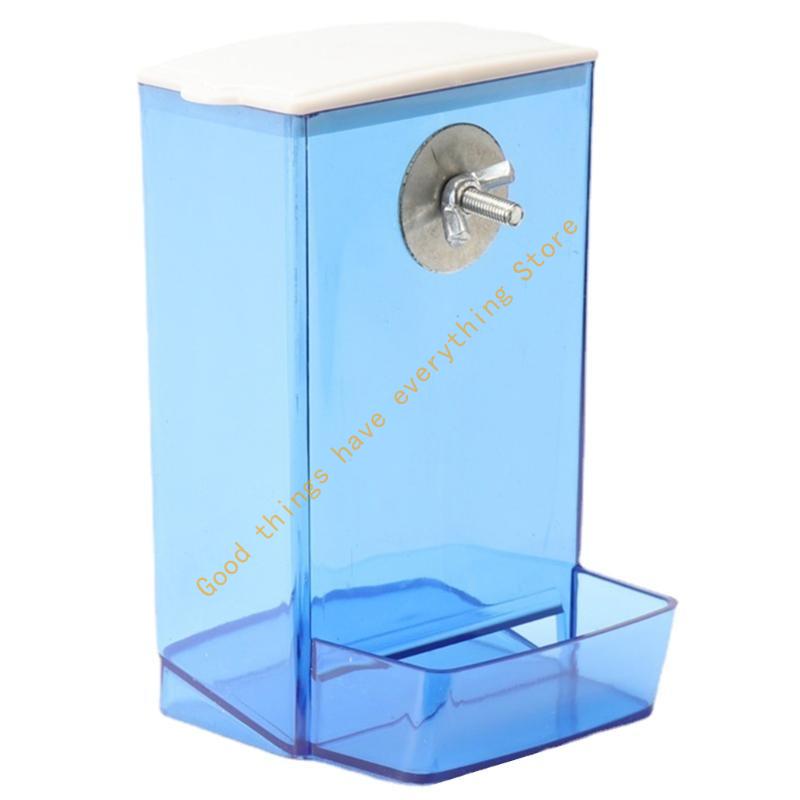 Birdcage Feeder Antisplash Parrots Feeding Box for Small Pets Birds Budgies 55KF синий