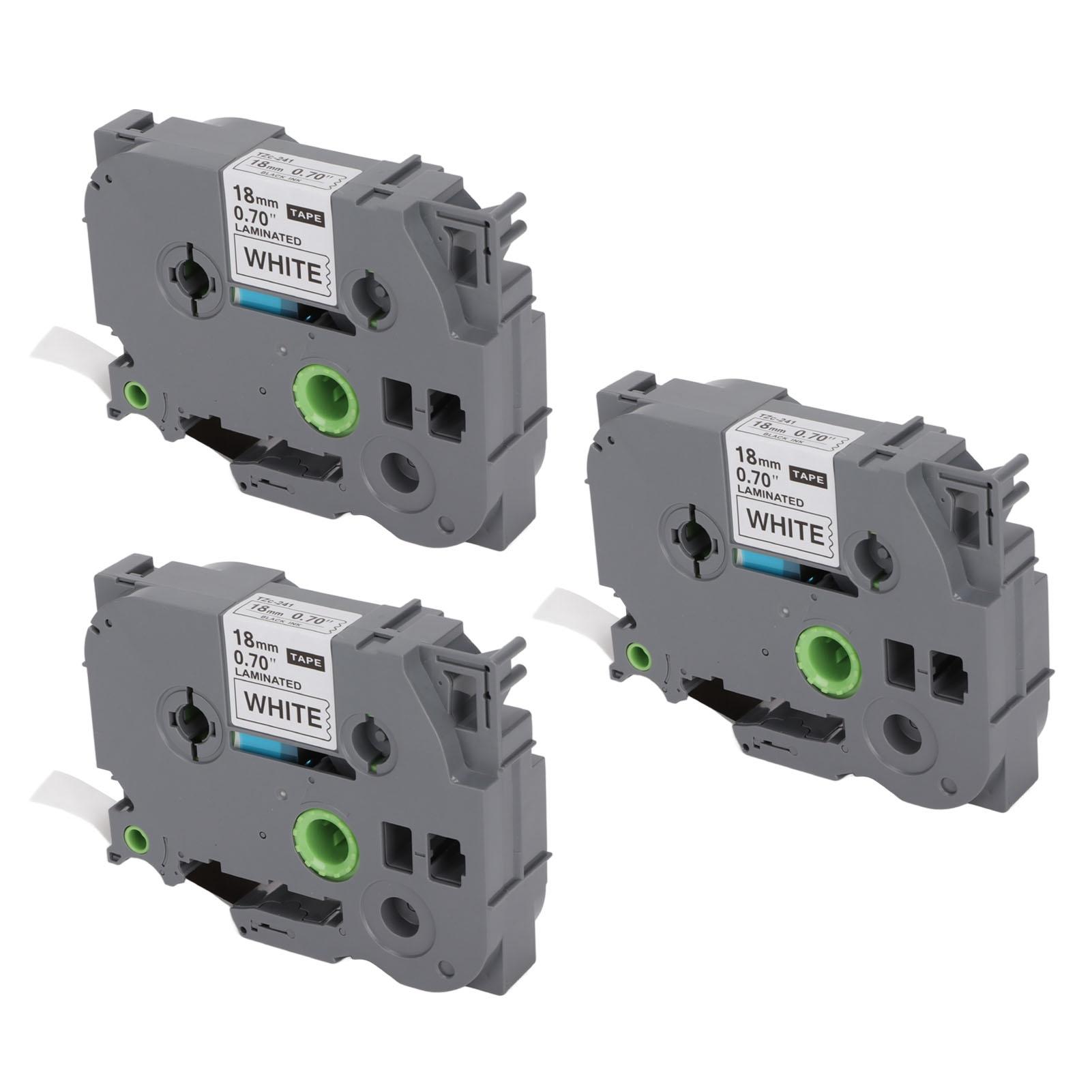 

Стрічка для принтера етикеток 18 мм ширина 8 м довжина чорний на білому заправки для принтера етикеток для TZe 141 для TZe 241