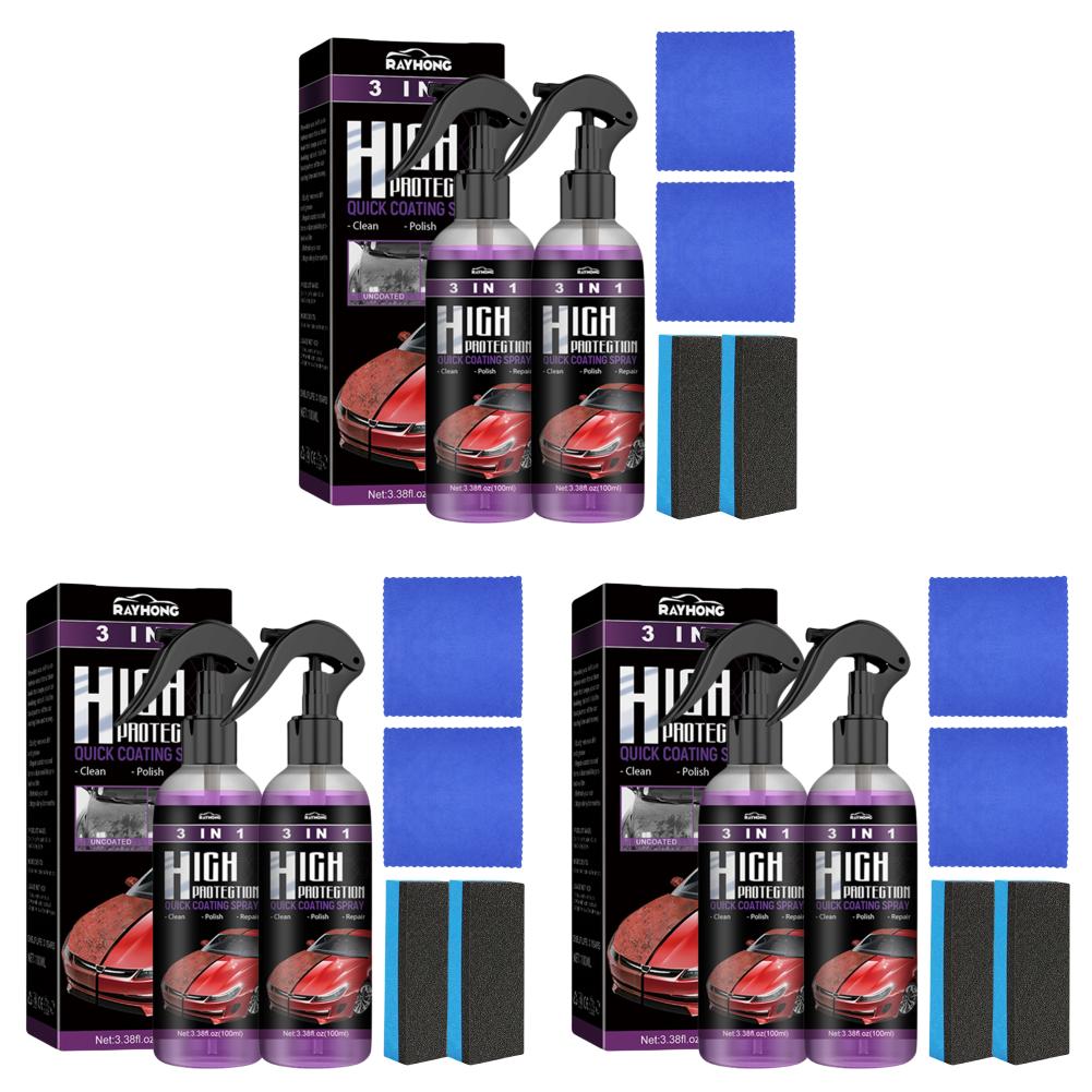3 In 1 High Protection Quick Ceramic Coating Nano Spray Car Coating Wax Polishing Spray Plastic Refresh Fast Fine Scratch Repair