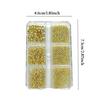 6 Grid/Box Gold Silver Half Round Rivets Nail Charms 0.8-3Mm Flat Back Round Metal Nail Bead Micro Ball Manicure Bead