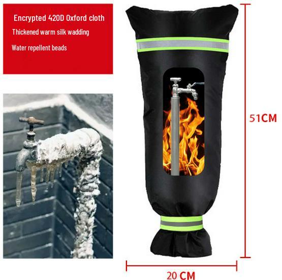 Outdoor Faucet Freeze Protection Cover - 420D Oxford Cloth Insulated Sleeve