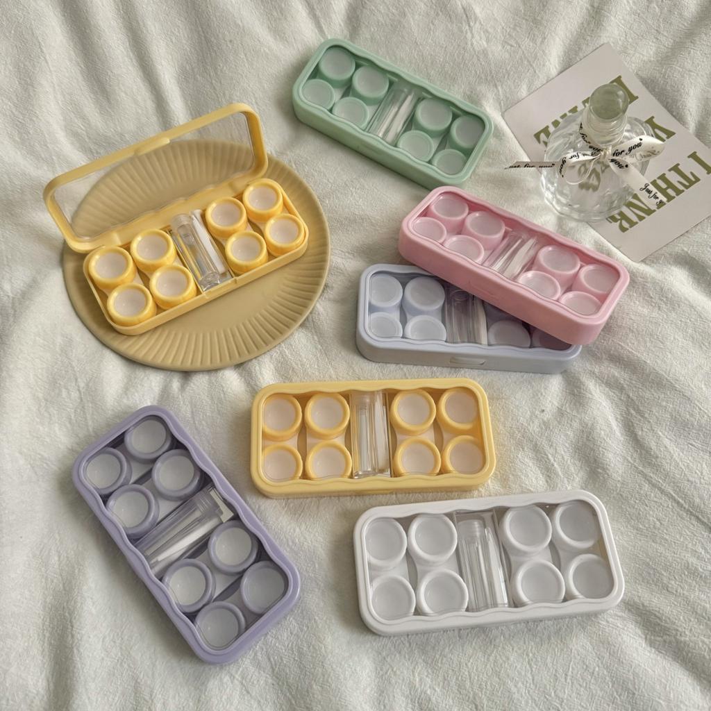 4 Pair Contact Lens Case Contact Lens Storage Box Portable Travel Contact Lenses Case Soak Container Lenses Box for Beauty Pupil