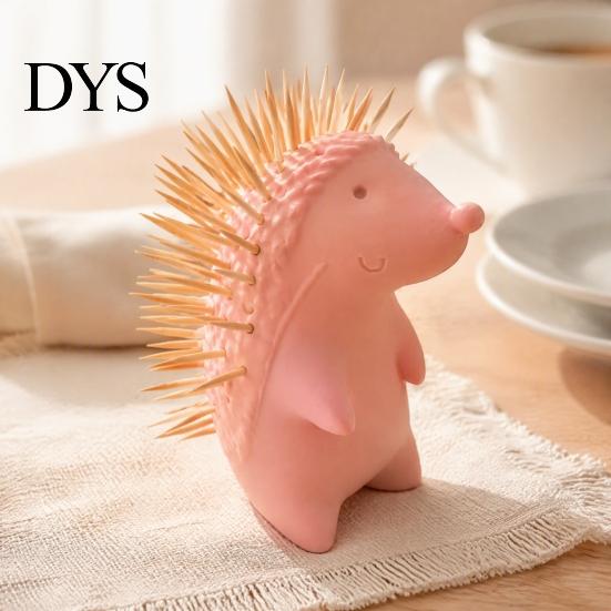 Unique Desk Organizer Hedgehog Toothpick Holder, 3D Printed Animal Stand, Cute Refillable Small Desktop Storage Box Dispenser for Home Office