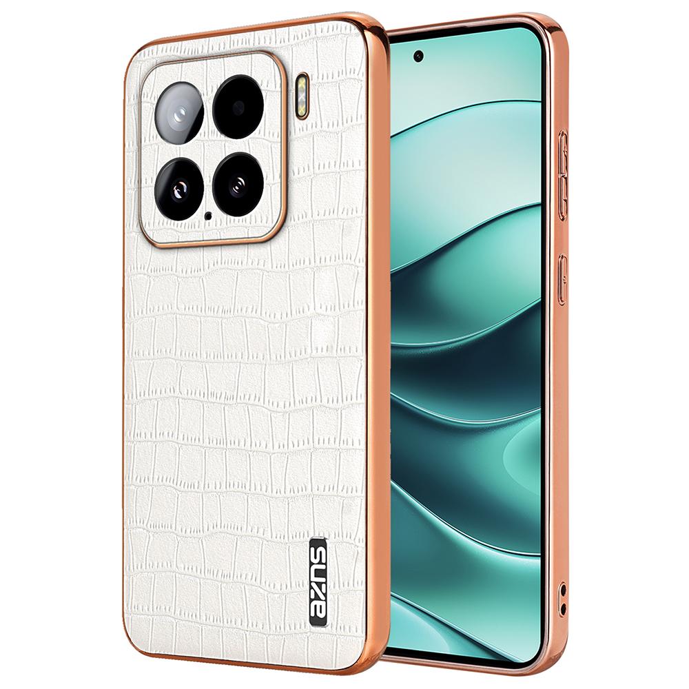 

Чохол для телефону AZNS для Xiaomi 15 з гальванічним покриттям із текстурою крокодила PU+TPU B