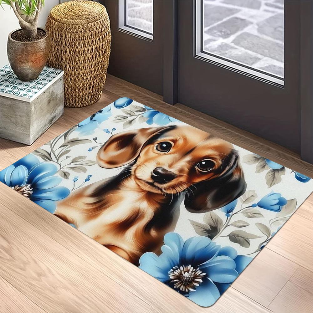 Christmas Dog Doormat Non-Slip Entrance Doormat Home Decor Carpet for Living Room Rugs Bathroom Floor Rug