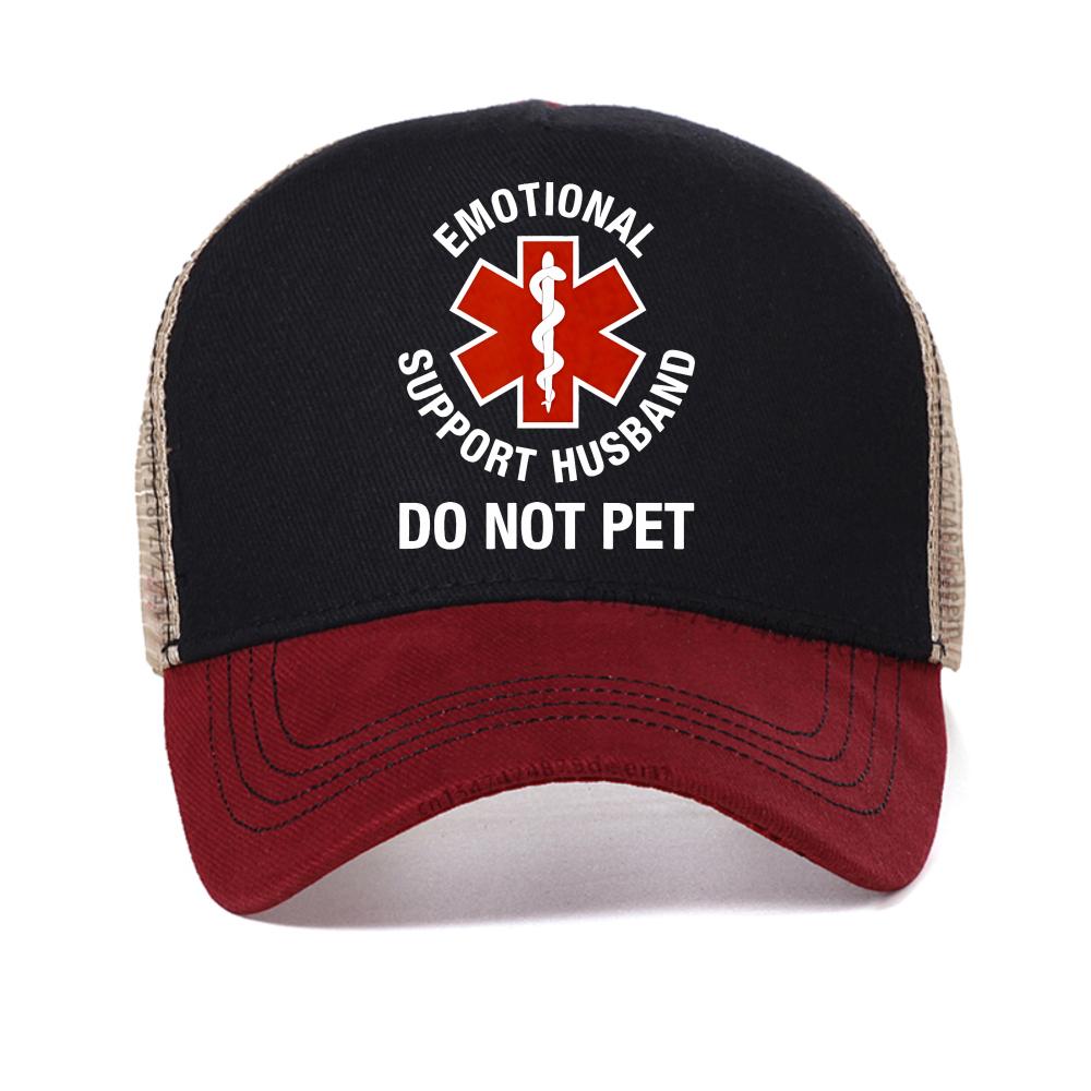 Humorous Don t Touch My Emotional Support print baseball cap funny mens husband caps summer causal adjustable cool trucker hat Adjustable красный