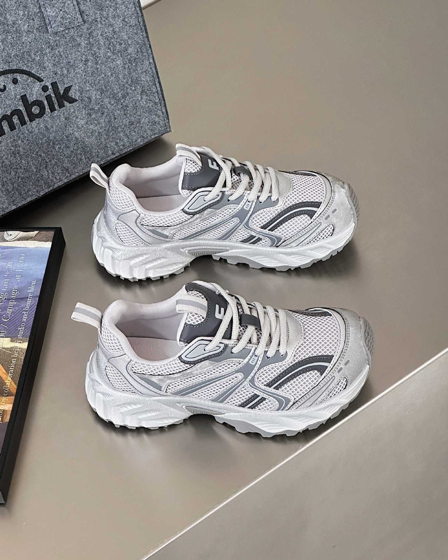 

thick-soled leather mesh breathable dad shoes women s 2025 new height-increasing versatile outdoor mountaineering sports shoes running shoes tide 35