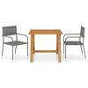 Day and Night - Day and Night Garden Dining Set 3 Pieces Gray