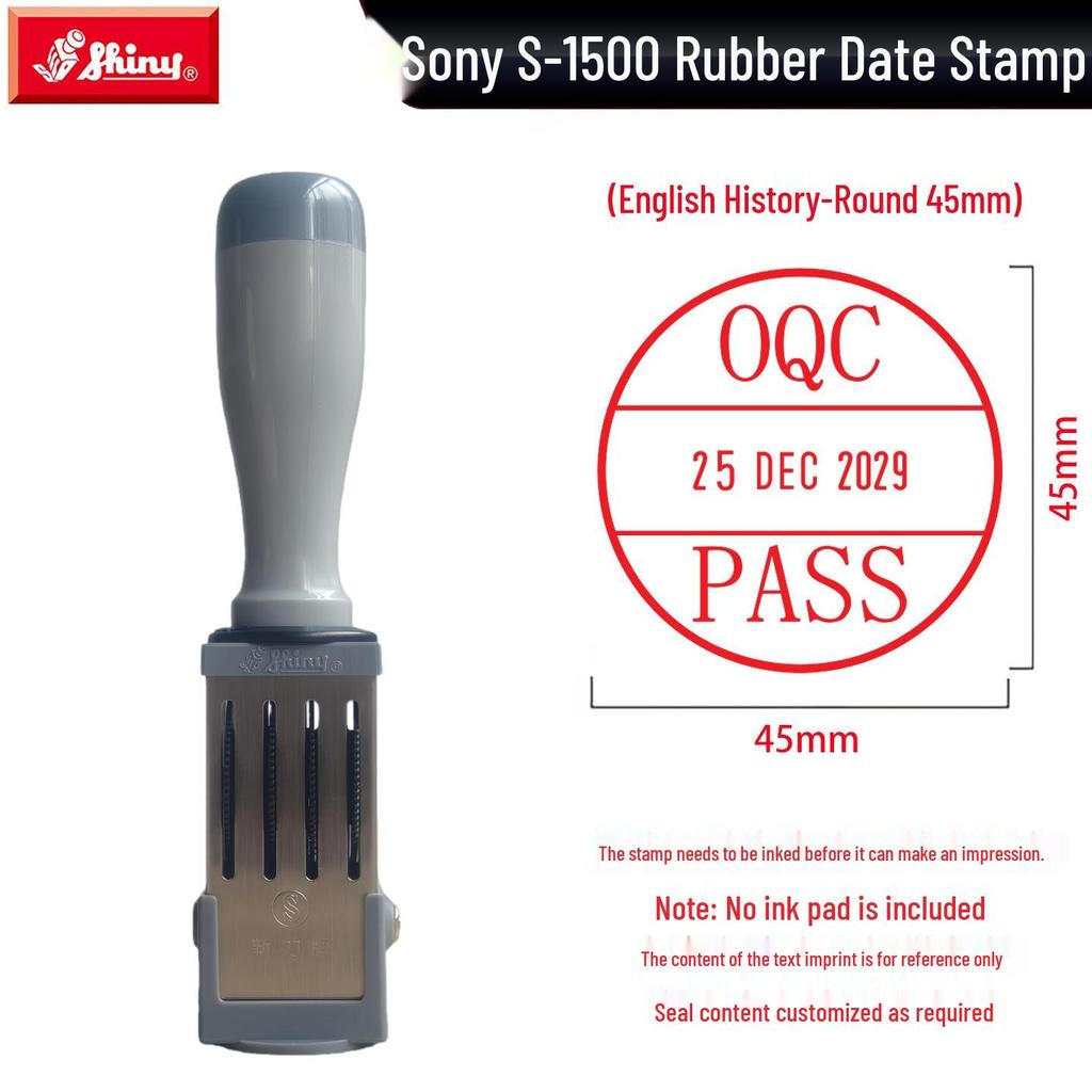 Adjustable Date & Custom Name Rubber Stamp - Shiny Dial, Personalized & Handmade Engraving