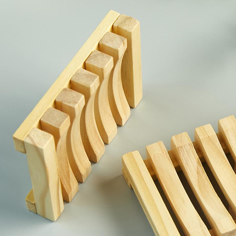 Natural Environmen Wood Storage Soap Rack Plate Box Soap Dish Tray Holder Shower
