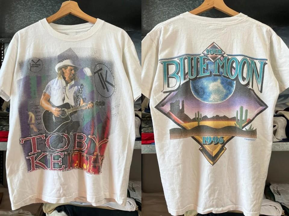 Toby Keith Blue Moon Tour White Tshirt Size Country Music MC1047 L