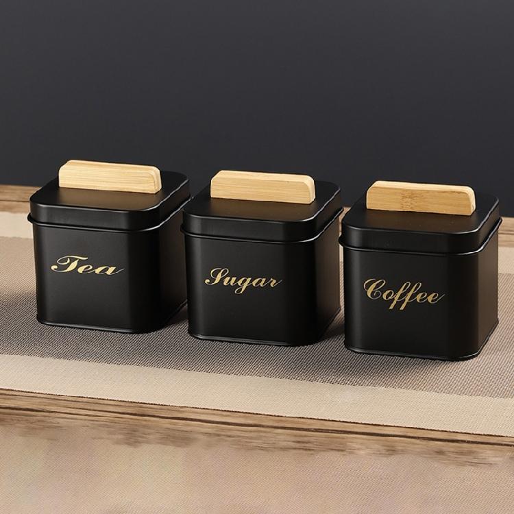 Bamboos Lid Canister For Coffee Bean Loose Teas and Candy Food Storage Container Jar Kitchen Organization Tool