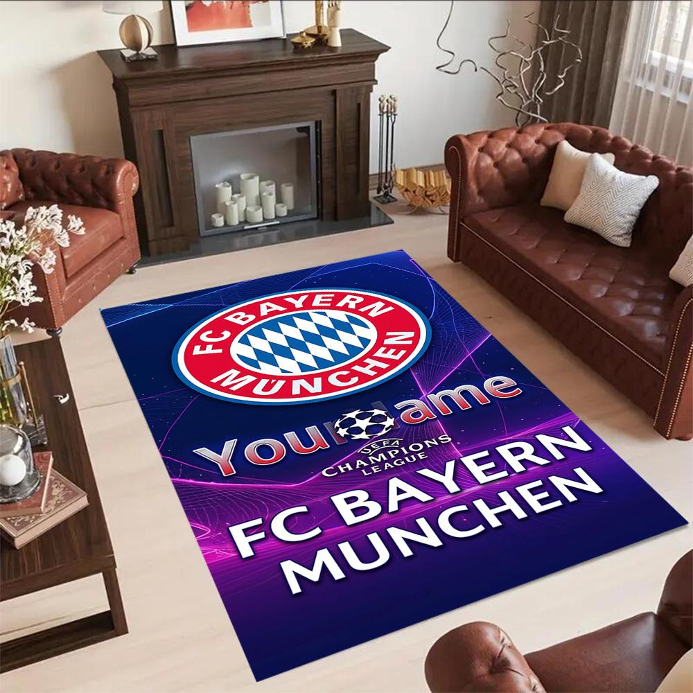 Fußball‑club Bayern München E.v. 1 Customize Your Name Area Rug Design for Living Rooms Game Room Kitchen Foyer Antislip Carpet Decorate Offices