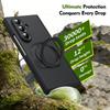 For Samsung Galaxy Z Fold 7 6 5 Phone Case with Tempered Glass, Rotating Magnetic Alloy Stand, Fingerprint Resistant