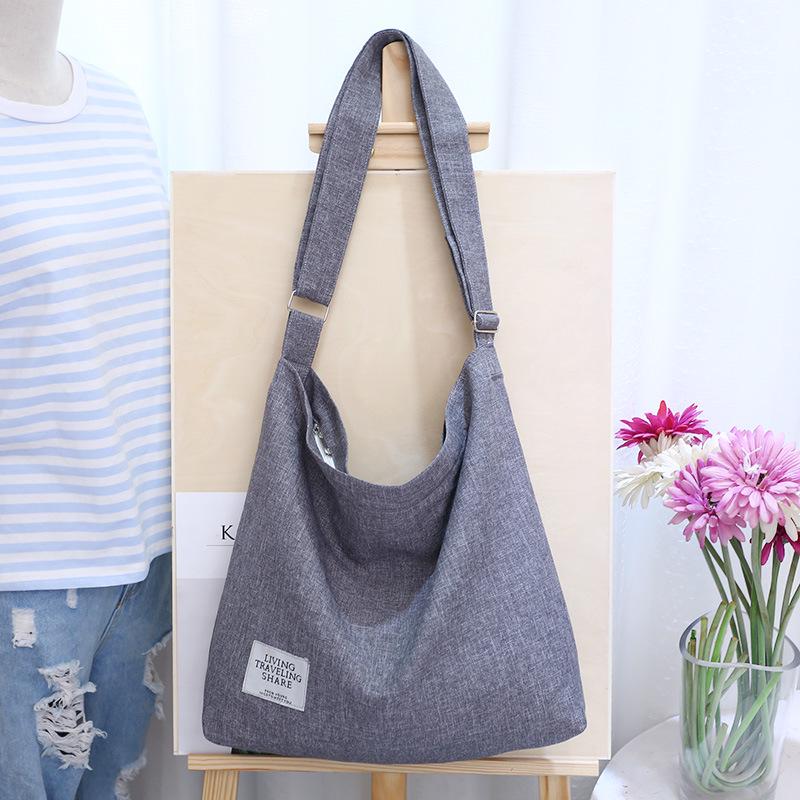 New Korean version simple women's shoulder bag canvas retro casual women's bag messenger bag large capacity canvas bag supply