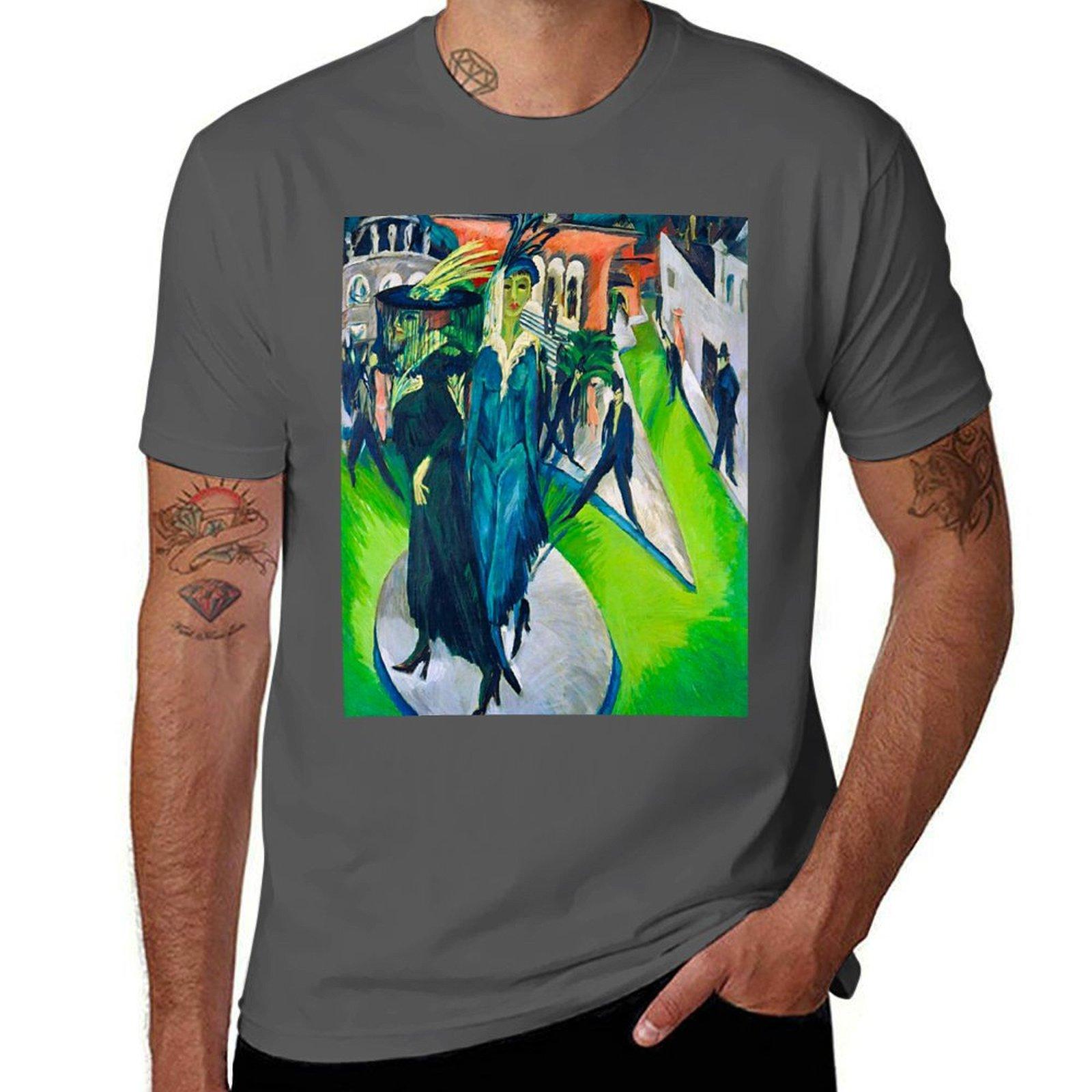 

HD ERNST LUDWIG KIRCHNER - Potsdamer Platz 1914 T-Shirt essential t shirt t shirt man luxury t shirt man casual T-Shirt 4XL