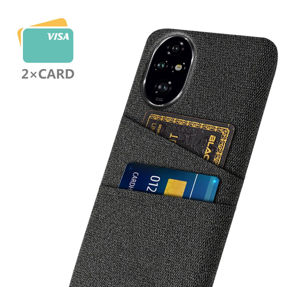 

For Honor 200 Pro 5G Case Cloth+PC Hard Phone Cover with Dual Card Slots Black