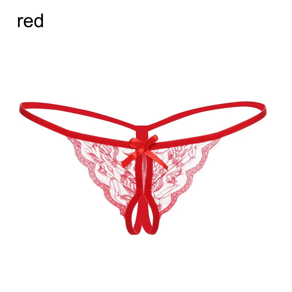 Fashion Lace Open Thongs G-string Panties Knickers Lingerie Underwear Lace Open Micro Bandage Thongs Briefs Crotchles T-back