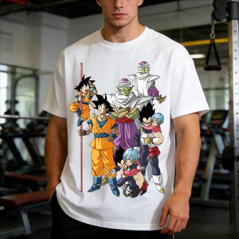 2026 Best Sell Dragon Ball Family Matching TShirts Anime Goku Vegeta Family Matching Tees for Dad Mom Kids Gym Workout Tops