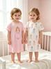 Baby Girls Princess Nightgowns 2-Pack, Short Sleeve Sleep Dresses for Toddler Girls 6M-3Y, Cute Cartoon Loungewear