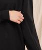 Ellamo Terry Basic Plain Plain Sleeve Point Zipper Oversized Sweatshirt [Black]