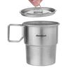 Titanium Camping Cups Stackable Coffee Mugs 300ml Foldable Handle Outdoor Coffee Mugs Reusable Metal Cup Camp Cup