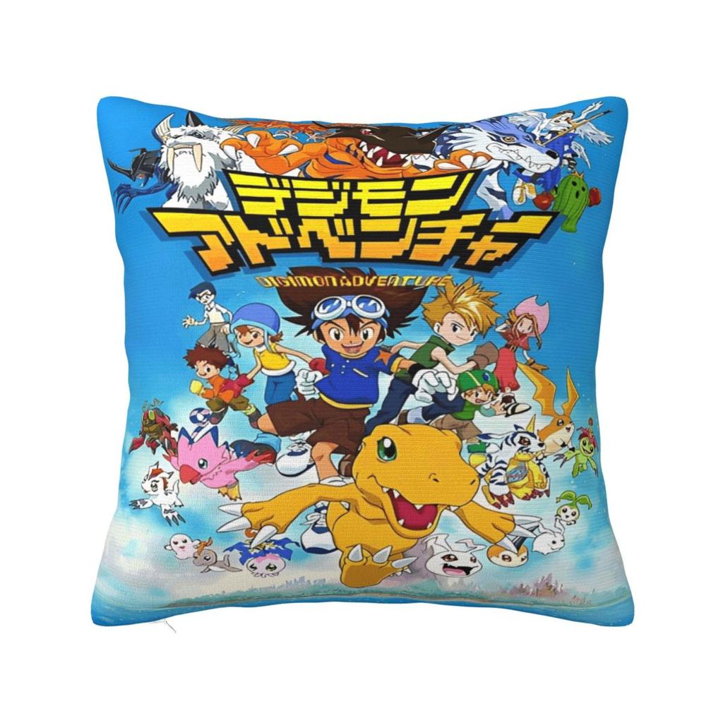 Stylish Bedroom Digital Monster Digimon Decoration Pillowcase Merch Pillow Cover Zipper Multi-Size