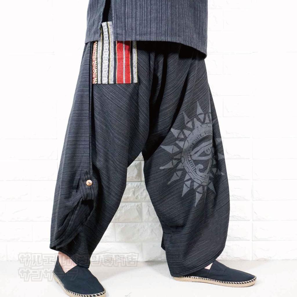Samsara Sarouel Pants for Women and Gaucho Ethnic Thai Asian Style for and Autumn Wide-leg Men, Easy-to-Wear Pants, Pants, Spring, Summer,
