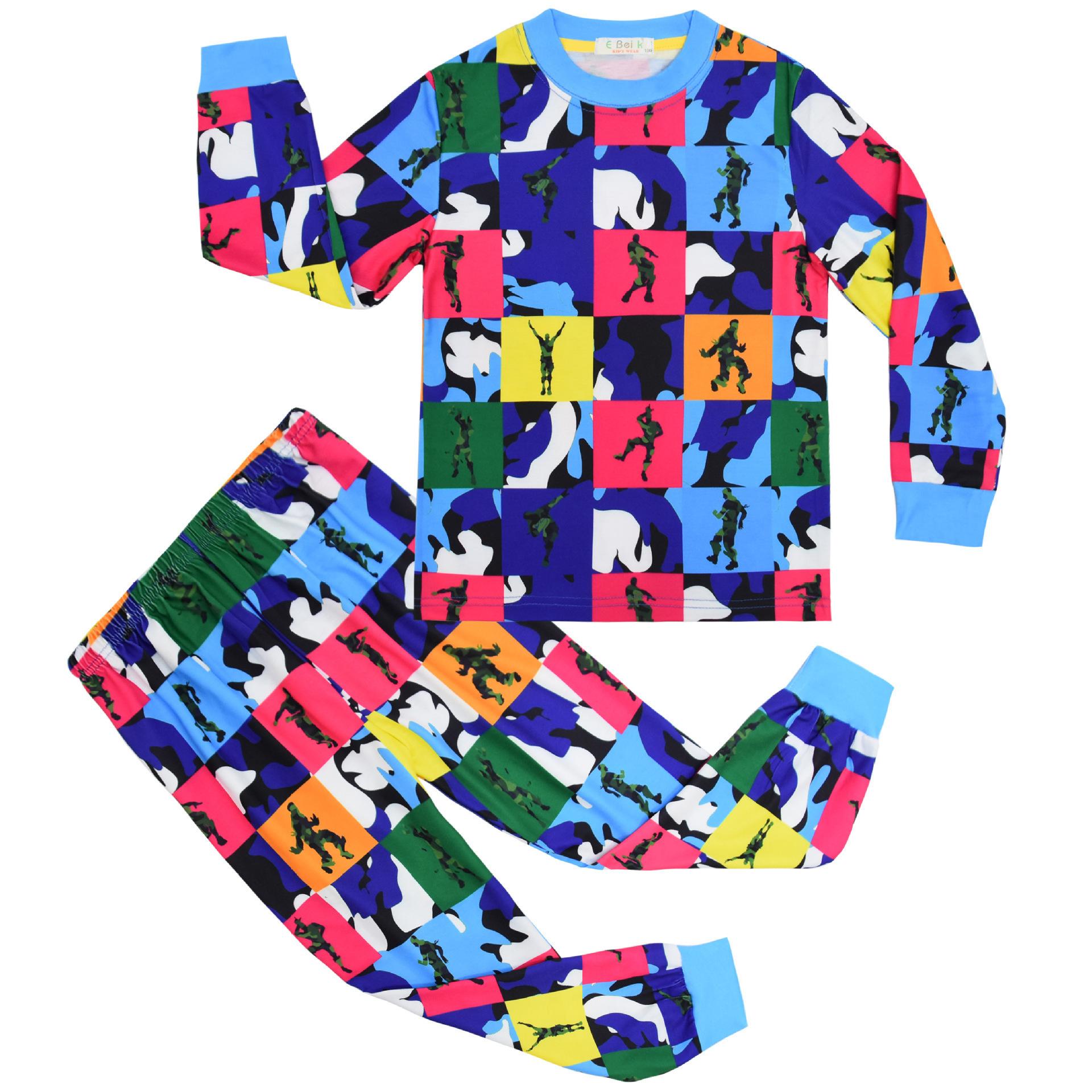 

Game Hot Sale Cartoon Digital Printing Clothing Children S Long Sleeve Homewear Pajama Set 7032 110