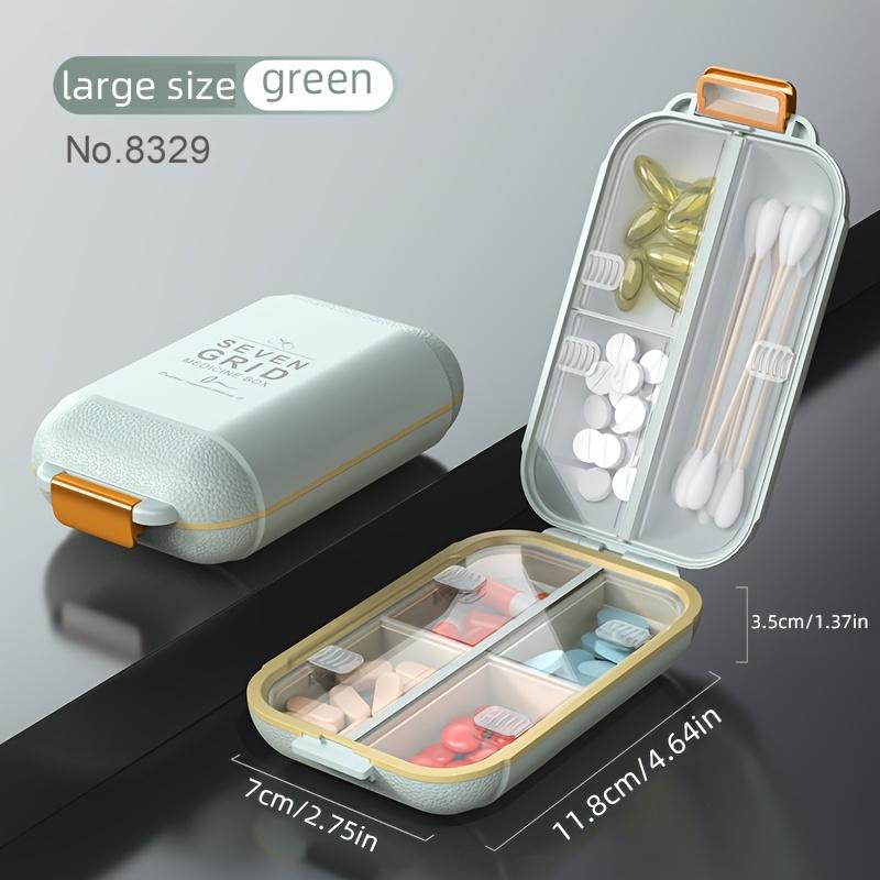 1PC 7-day Medicine Box with Orange Handle - Large Capacity, Dustproof and Moisture-proof Vitamin and Medicine Storage Box Polypropylene Material