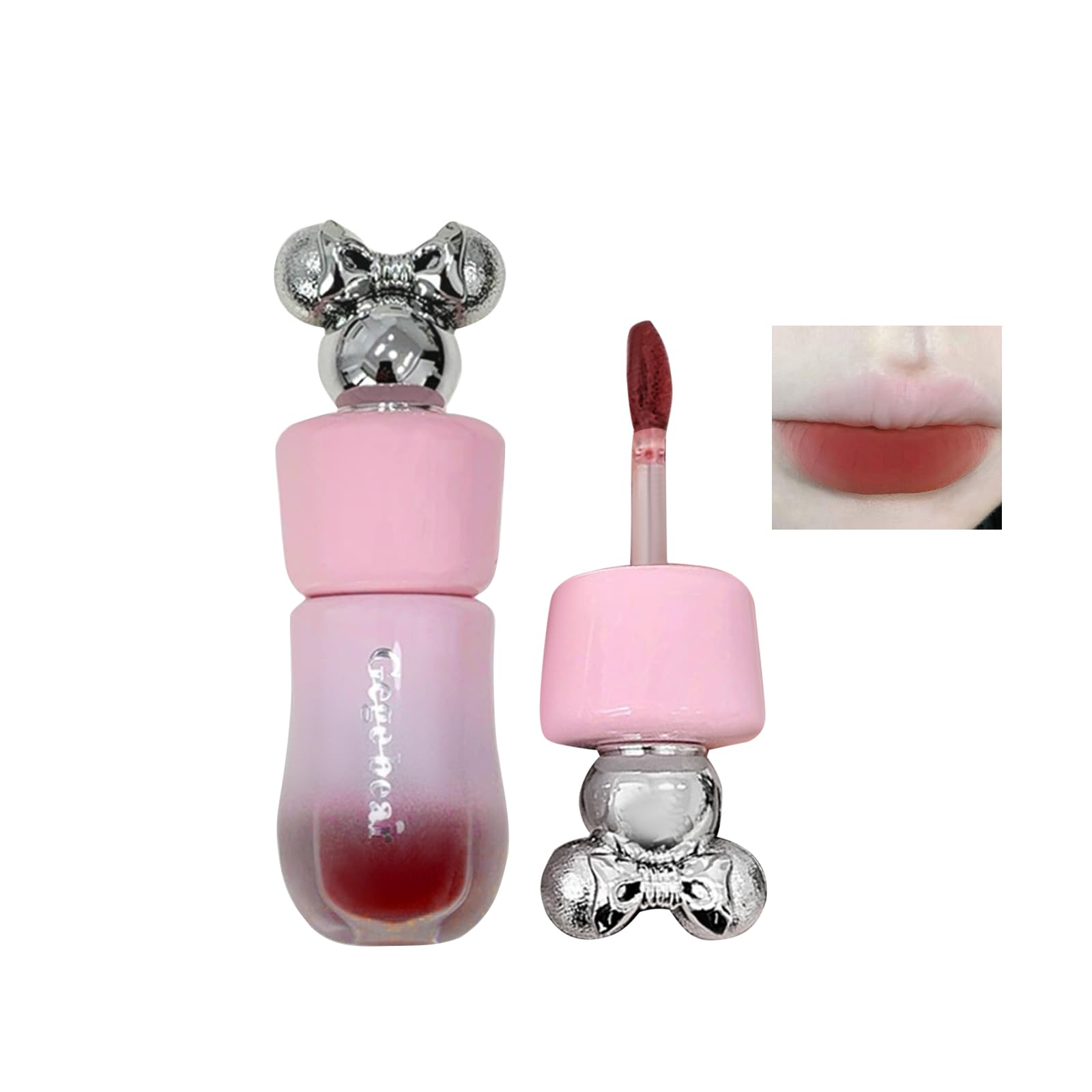 

Qin Derdom Velvet Lip Tint - Mud Texture - Attractive Matte Lipstick, Long-lasting, Smudge-proof, Highly Pigmented, Soft Matte Finish, Cute Bear