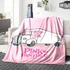 1Pc Pink Panther Delivery Truck Blanket Soft Throw Blanket For Home Bedroom Bed Sofa Travel Office Solid Christmas Blanket