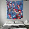 Dr. Seuss's Cat In the Hat Pattern Home Decor Tapestry, Wall Hanging, Decorative RV Wall Cloth.SGT0917205