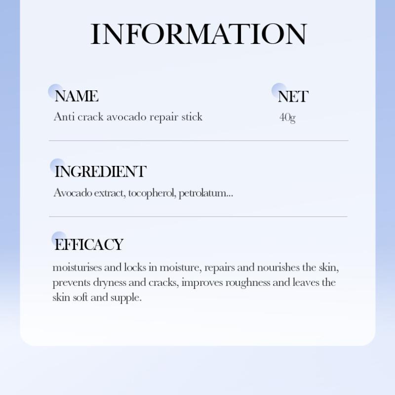 Vaseline Avocado Moisturizing Stick 40g SADOER Anti-Dry and Cracked Foot Cream