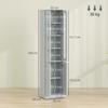 Tall Bathroom Storage Cabinet, 6-Tier Slim Bathroom Cabinet with Adjustable Shelf, 4 Soft-Close Doors, Dusty Blue