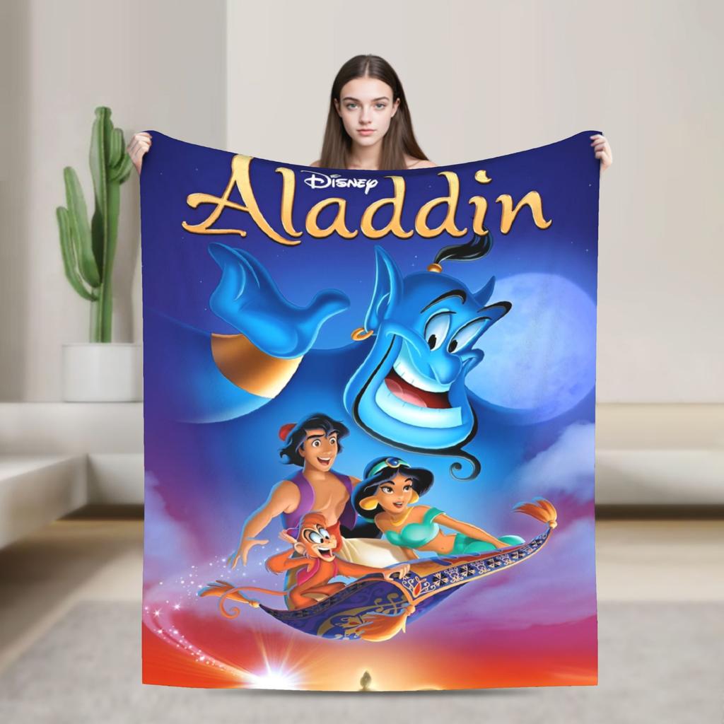 Aladdin Jasmine Cartoon Blanket Warm Fluffy Plush Throw Blanket For Couch Bed Decorative Flannel Bedspread Bed Cover